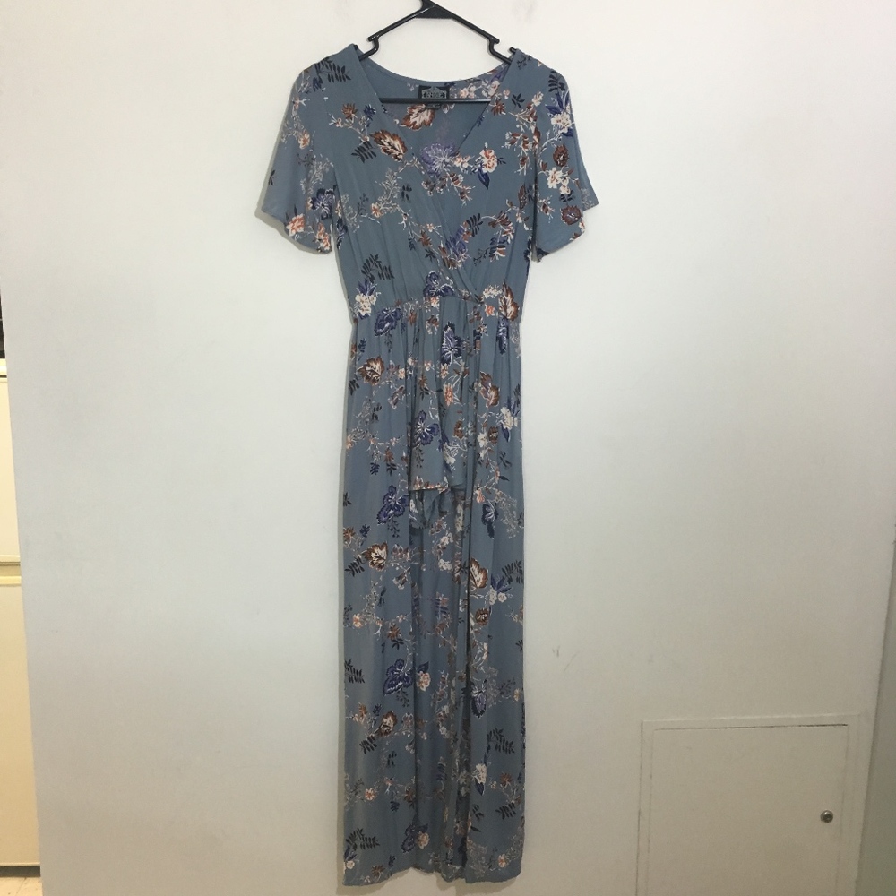 ANGIE Twig Floral Walk Thru Maxi Romper - Picture 4 of 7